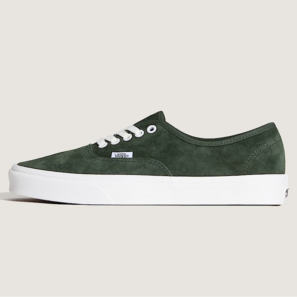 Vans Men’s Dark Green Suede Authentic Pig Suede Dried Kelp VN000D7YEMU Sneakers - Picture 3 of 16